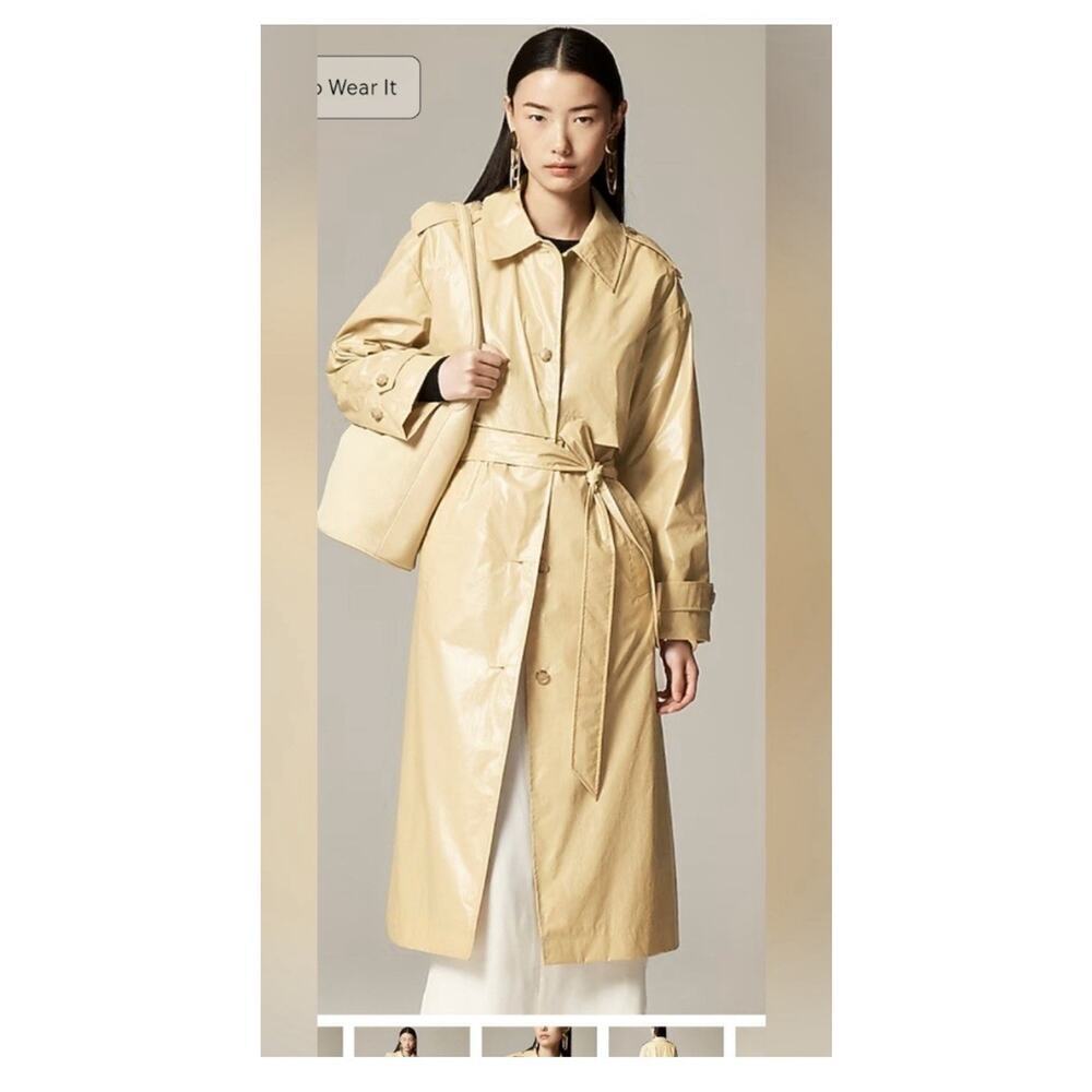 NWT Women’s J. Crew Rain-or-Shine Trench Coastal Khaki XL - Picture 7 of 13